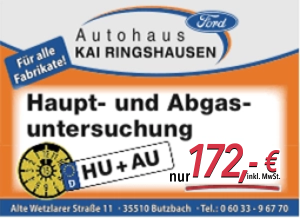 Haupt- und Abgasuntersuchung € 172,-